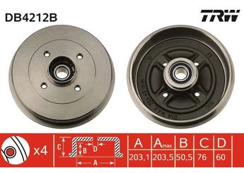 Kampana Arka Sağ veya Sol TRW DB4212B  4320000Q0C 4320000QAG 7700304984 43200-00Q0C 43200-00QAG 77 00 304 984