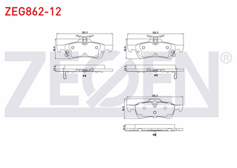 Fren Disk Balata Arka ZEGEN ZEG862-12   43022TV0E00 43022TV0E01 43022-TV0-E00 43022-TV0-E01 43022TV8E01 43022-TV8-E01