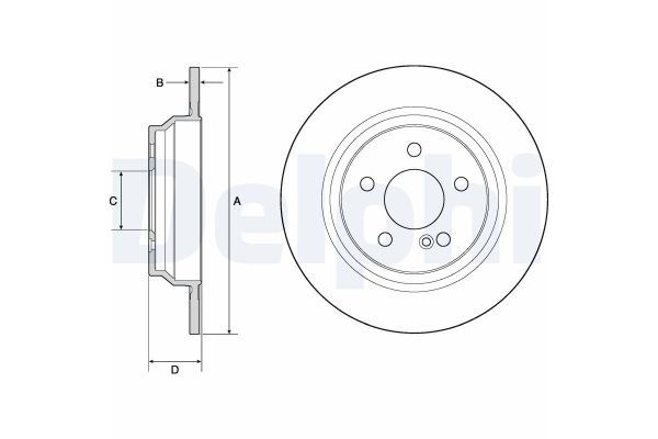 Fren Disk Ayna Arka Sağ ve Sol Mercedes SL Roadster (BM 230)(08.2001->)  DELPHI BG4686C