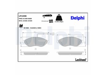 Fren Disk Balata Ön DELPHI LP2498  LP2498 1612433880 1612433980 1647863880 1647863980 77367092 77368452