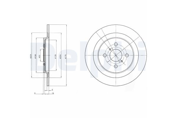 Fren Disk Ayna Arka Sağ ve Sol Toyota Yaris (P13)(2014->)  DELPHI BG4076