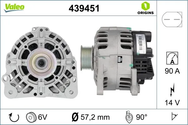 Alternatör  Seat Ibiza (6L1)(04.2002->)  VALEO 439451