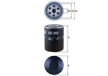 Yağ Filtresi  MAHLE OC 262  28115561B 028115561B 68115561E 068115561E 1037150 1085801 1318700 1318701 3U7J6714AA 3U7J6714BA 95VW6714BB 97VW6714AA EFL401 EFL402