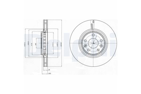Fren Disk Ayna Ön Sağ ve Sol Renault Megane E-Tech Electric (02.2022->)  DELPHI BG4266