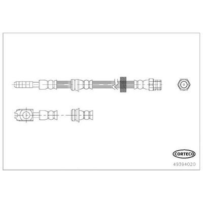 Fren Hortumu Ön Sağ veya Sol Volkswagen Sharan (7N2)(04.2015->2022)  CAVO C900 919A