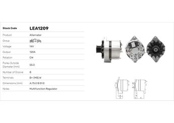 Alternatör  LUCAS ELEKTRIK LEA0889  84416587 162000090143 84254289 84254290 84416590 87422777