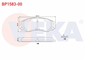 Fren Disk Balata Ön VEKA BP1583-00  