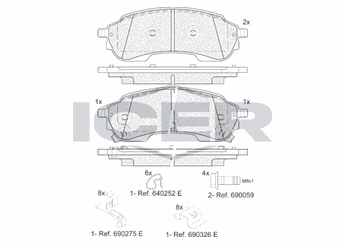 Fren Disk Balata Arka FORD ORJINAL MB3C2M007AC  MB3C2M007AC 2590043 5886197 MB3C2M007BA MB3Z2200B MB3Z-2200-B 2HJ615415A 2HJ 615 415 A 2HJ615415B 2HJ 615 415 B