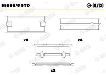 Ana Yatak (STD)  GLYCO H1086/5 STD  H10865STD 1663867 1663871 6646690 6646692 6646693 6646695 928M6333A1D 928M 6333 A1D 928M6333C1D 928M 6333 C1D 928M6337A1D 928M 6337 A1D 928M6337C1D 928M 6337 C1D 928M6A338A1D 928M 6A33 8A1D 928M6A338C1D 928M 6A33 8C1D