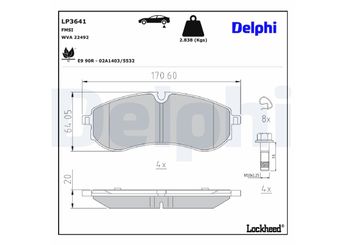 Fren Disk Balata Arka DELPHI LP3641  LP3641 2N0698451A 65508206007