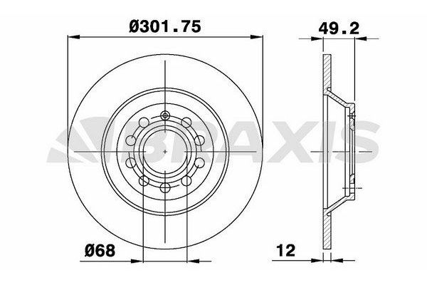Fren Disk Ayna Arka Sağ ve Sol Audi A6 Sedan (4F2)(03.2004->)  BRAXIS AE0214