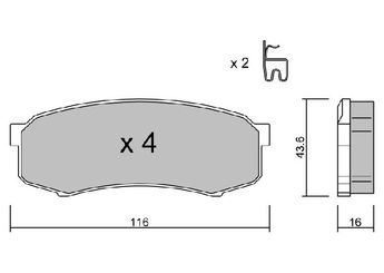 Fren Disk Balata Arka AISIN BPTO-2902  446660010 4605A458 446560010 04465-60010 04466-60010 446660020 04466-60020 446660080 04466-60080 446660090 04466-60090 446660140 04466-60140 4466YZZC8 04466-YZZC8 446660050 0446660050 446660060 0446660060 449260010 04492-60010 449260020 04492-60020