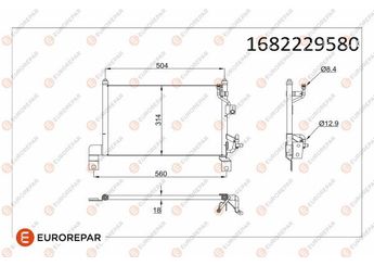 Klima Radyatörü  EUROREPAR 1682229580  XM3419710AE 3636303 3871793 4039846 4042317 4066739 4100566 UG9561480 UH7161480D XM3419710AC UH7161480A UH7161480B UH7161480C UH7161480E