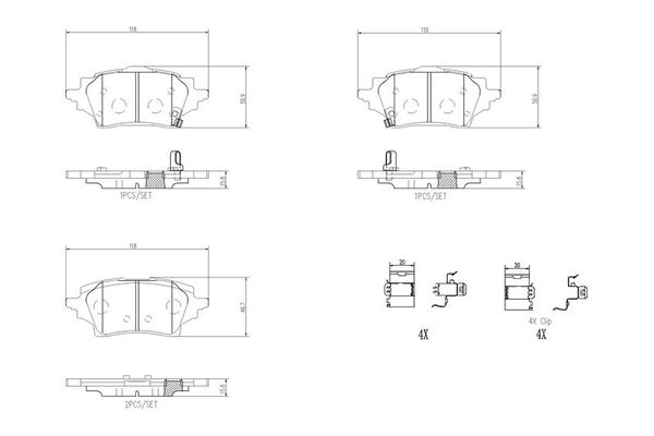 Fren Disk Balata Ön Toyota Yaris (XP21)(2020->)  BREMBO P 83 178
