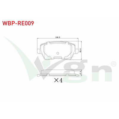 Fren Disk Balata Ön Lada Vesta (2180)(2017->)  WGN WBP-RE009