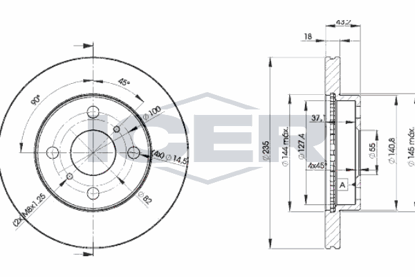 Fren Disk Ayna Ön Sağ ve Sol Toyota Yaris (NCP1/NLP1/SCP1)(1999->)  SWAPP 43307
