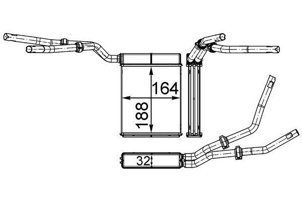 Kalorifer Radyatörü  Ford Kuga (CBV)(2008->)  MAHLE AH 199 000S