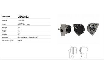 Alternatör  LUCAS ELEKTRIK LEA0882  LEA0882 1182403 01182403 1182959 01182959 1183195 01183195 1183429 01183429 1183443 01183443 1183626 01183626