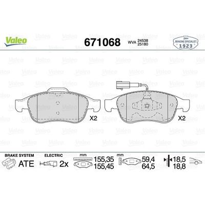 Fren Disk Balata Ön Alfa Romeo Giulietta (191)(2010->)  VALEO 671068