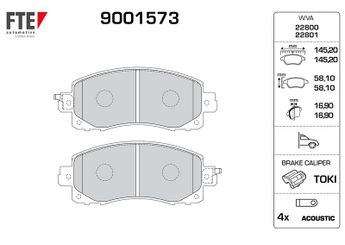 Fren Disk Balata Ön FTE 9001573  26296FL040 26296FL030 26296-FL030 26296-FL040 26296SJ020 26296-SJ020