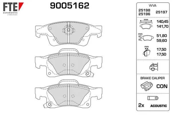 Fren Disk Balata Arka Jeep Grand Cherokee (WK)(2010->)  FTE 9005162