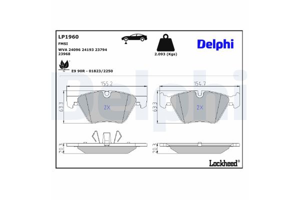 Fren Disk Balata Ön BMW 3 Serisi Cabrio (E93)(2006->)  DELPHI LP1960