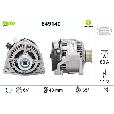 Alternatör  Ford Focus 3/4/5 Kapı (CAK)(1998->)  VALEO 849140