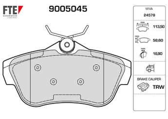 Fren Disk Balata Arka FTE 9005045  1611839580 1617280980 1673601480 167360180 425368 4253-68 425367 425497 4254-97 71770052 77364513 9467549087 4253-67 SU001A1065 SU001-A1065