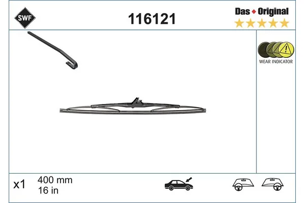 Silecek Süpürgesi Ön  400 mm - 16 inç Mitsubishi Pajero Pinin (H60/H70)(1999->)  SWF 116121