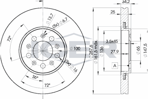 Fren Disk Ayna Ön Sağ ve Sol OPTIMAL BS-8030C-SD