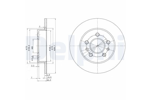 Fren Disk Ayna Arka Sağ ve Sol Renault Safrane (B54)(09.1996->)  DELPHI BG2696