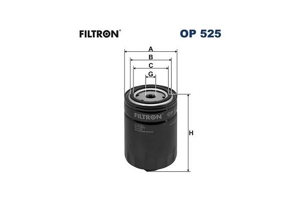 Yağ Filtresi  Volkswagen Caddy (14D)(08.1982->1992)  FILTRON OP 525