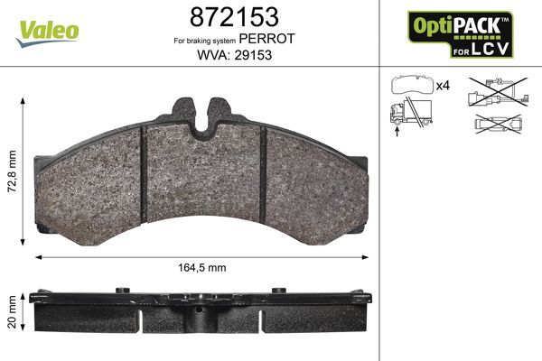 Fren Disk Balata Ön Mercedes Sprinter Kamyonet (901-904)(1994->)  VALEO 872153