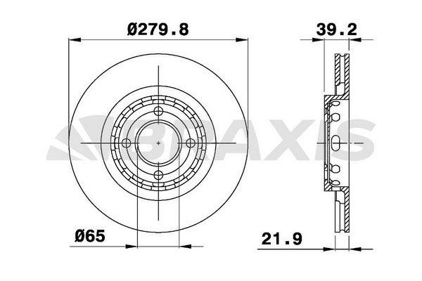 Fren Disk Ayna Ön Sağ ve Sol Volkswagen Passat Variant (315)(06.1988->1993)  BRAXIS AE0488