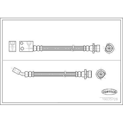 Fren Hortumu Arka Sol Honda Civic HB (FK)(09.2005->)  CORTECO 19035728