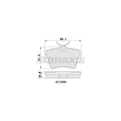 Fren Disk Balata Arka Renault Trafic Multix / Passenger (04.2001->)  BRAXIS AA0070