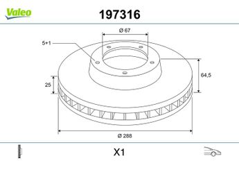 Fren Disk Ayna Ön Sağ ve Sol VALEO 197316  197316 4211912 0004211912 2044210012 A0004211912 A2044210012