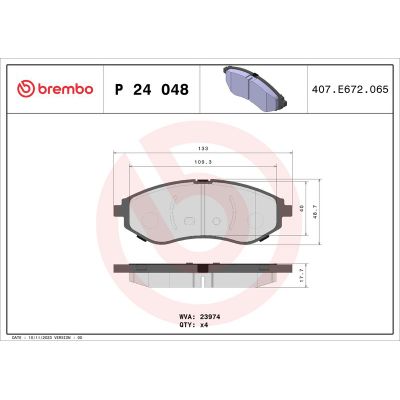 Fren Disk Balata Ön BREMBO P 24 048