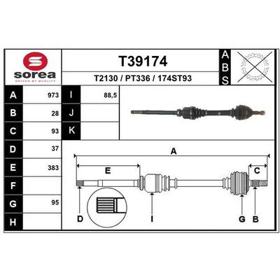 Aks Komple Ön Sağ Peugeot 407 (05.2004->)  PSA ORJINAL 3273FC