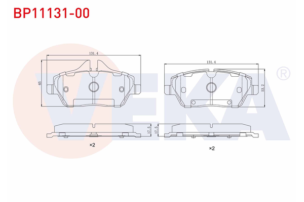 Fren Disk Balata Ön BMW 2 Serisi Active Tourer (F45)(2014->)  VEKA BP11131-00