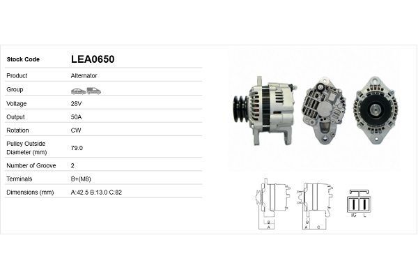 Alternatör  LUCAS ELEKTRIK LEA0650