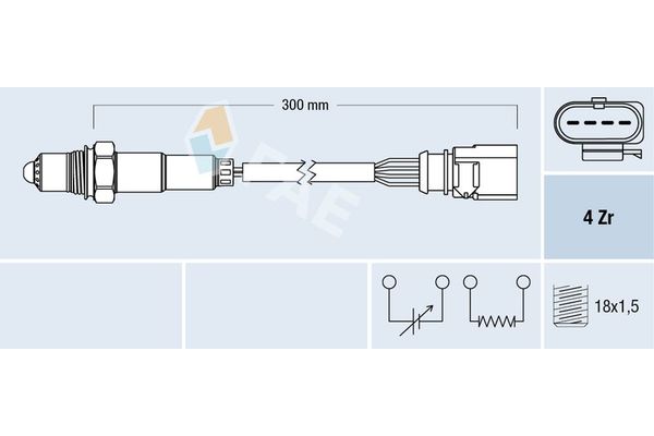 Oksijen (Lambda) Sensörü  Audi A3 Cabriolet (8P7)(04.2008->)  FAE 77463