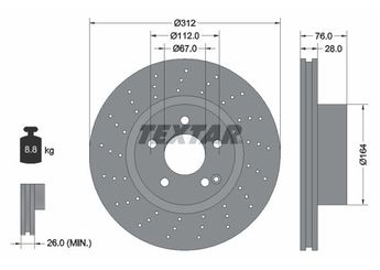 Fren Disk Ayna Ön Sağ ve Sol TEXTAR 92099305  A2204210912 2204210912 220421091264 A220421091264