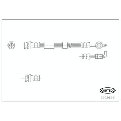 Fren Hortumu Arka Sağ veya Sol Mazda 6 Kombi (GH)(12.2007->)  CORTECO 19036441