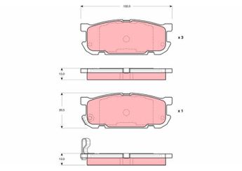 Fren Disk Balata Arka TRW GDB3303  N0Y72648Z N0Y72648ZA N0Y72648ZB N0Y92643Z N0Y92643ZA N0Y92643ZB