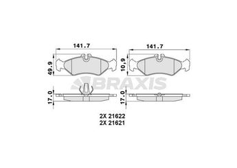 Fren Disk Balata Arka BRAXIS AA0253  A0044205620 2D0698451A 24203820 0024203820 24205620 0024205620 24206920 0024206920 34206420 0034206420 A0024203820 A0024205620 A0024206920 A0034206420 2D0698451C 2D0698451D