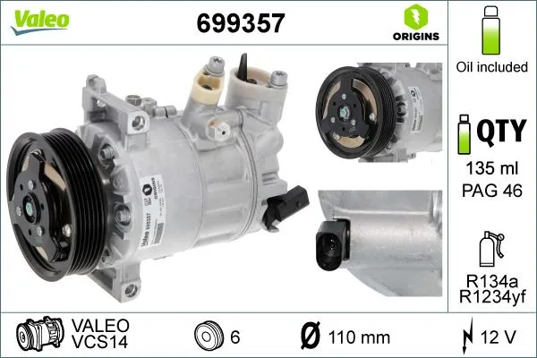 Klima Kompresörü  Audi A1 Allstreet (GBH)(05.2022->)  VALEO 699357