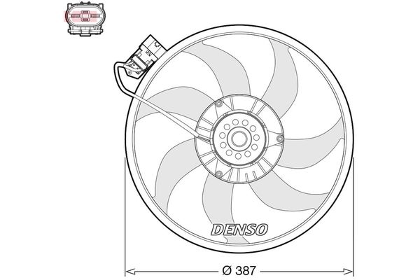 Radyatör Fan ve Motoru  DENSO DER20017