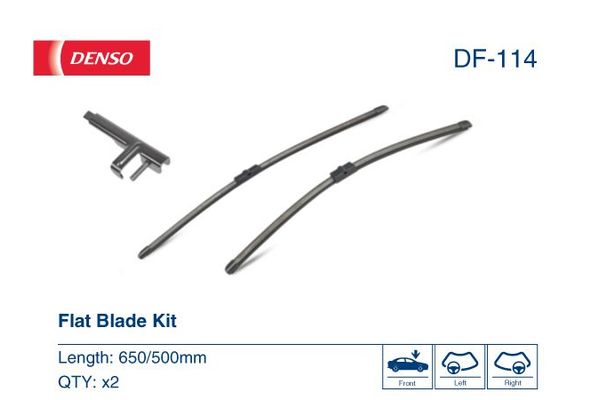 Silecek Süpürgesi Ön  650/500 mm - 26/20 inç BMW X4 Serisi (F26)(07.2014->)  DENSO DF-114