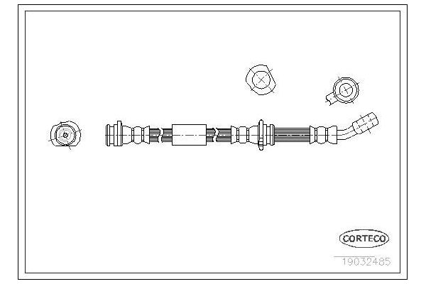 Fren Hortumu Ön Sağ veya Sol Nissan Sunny 3/4/5 Kapı (N14)(10.1990->)  CORTECO 19032485
